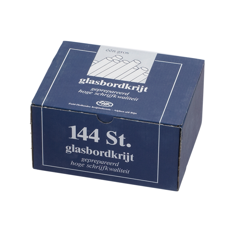 Glas-tavelkrita - en färg -144 kritor i ask - färg: vit image