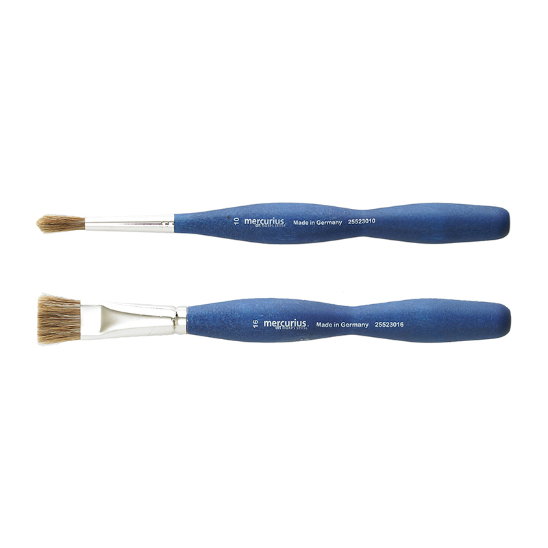 Paint brush Cows hair with special curved grip - 10 mm  image