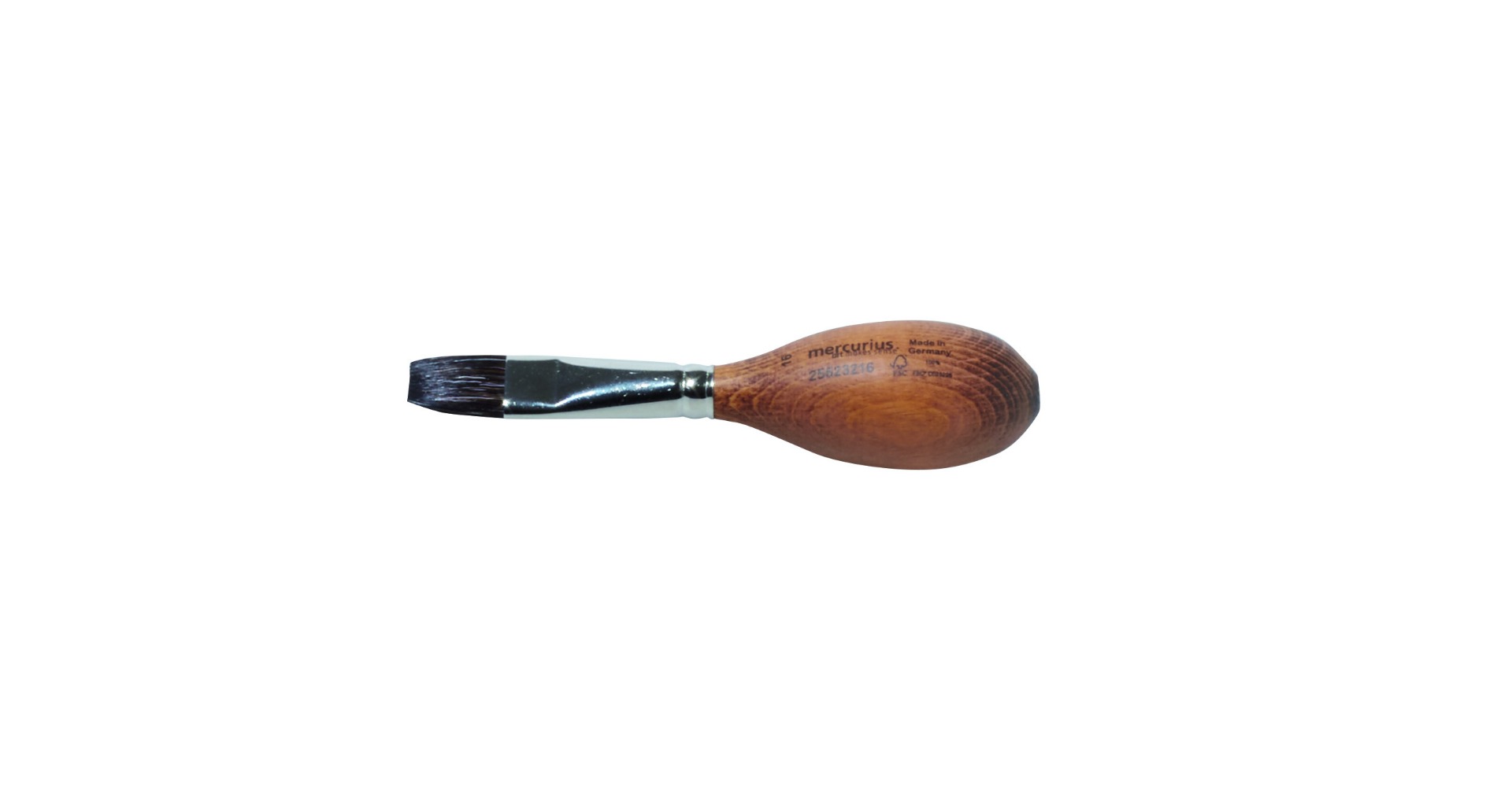 Flat egg-shaped polecat hair brush - 16 mm  image