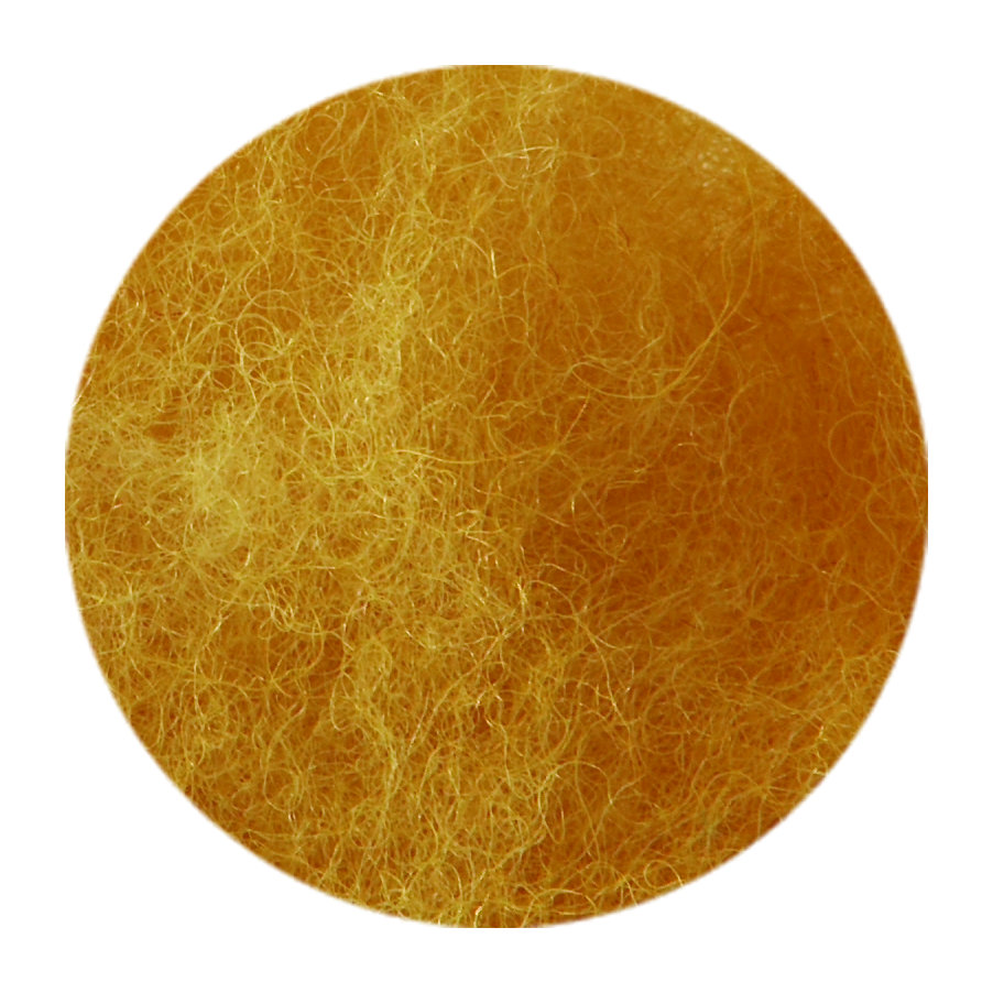 Filges kardad ull växtfärgad, enfärgade - 100 gram - guldgul  image