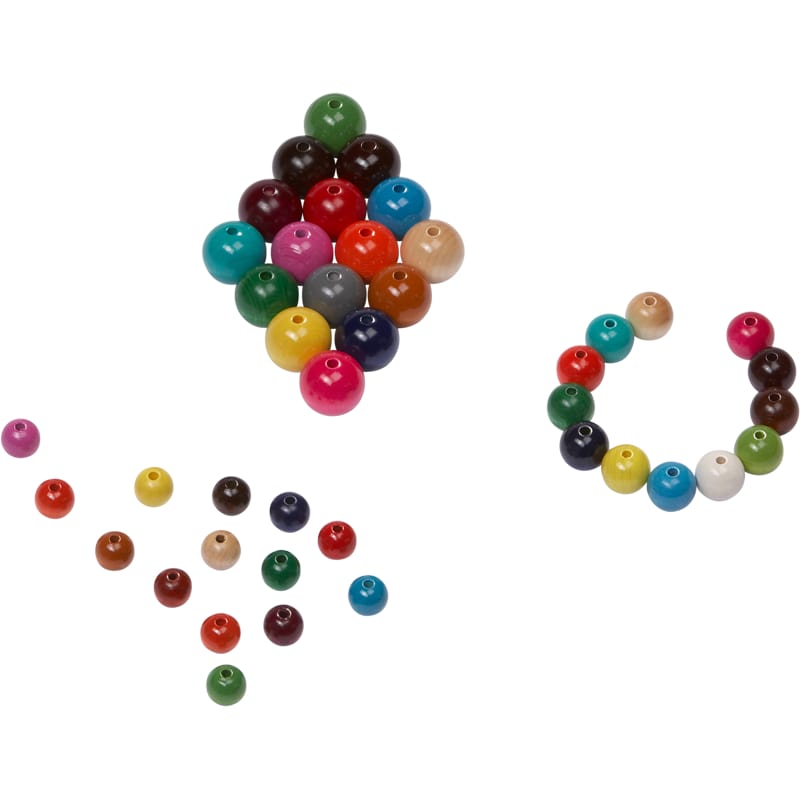 Wooden beads lacquered 12mm image
