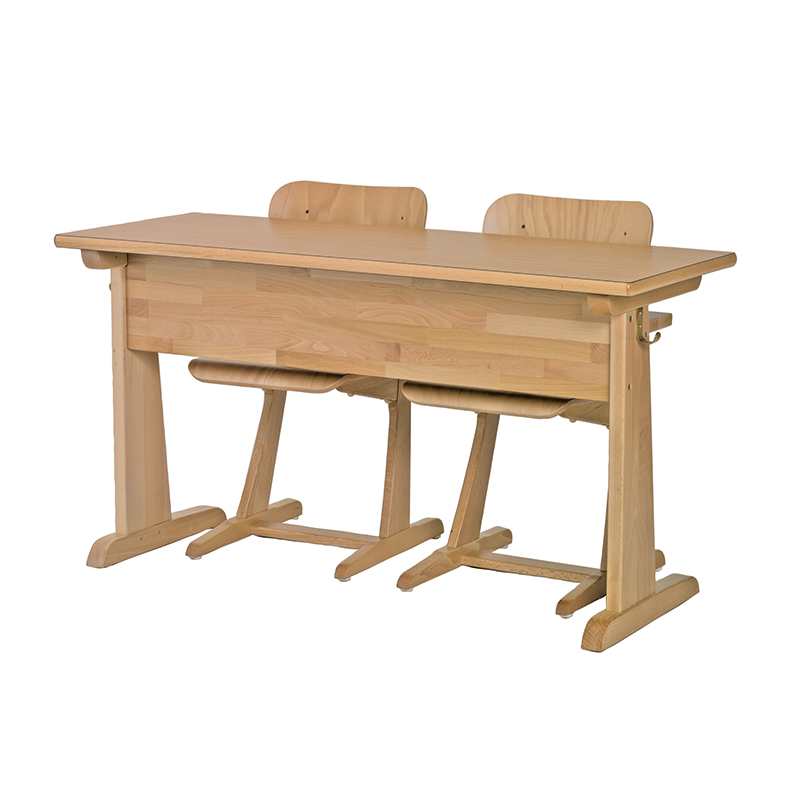 Schülertisch mit 2 Plätzen - Tischhöhe 59 cm - image