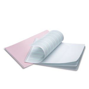 Skrivövningshäfte - A4 liggande format - spiralbindning (1 sida linjerat, 1 sida blank), - 24 sidor, rosa
