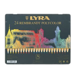 Lyra Rembrandt Polycolor, sortiment,24 färger i plåt etui