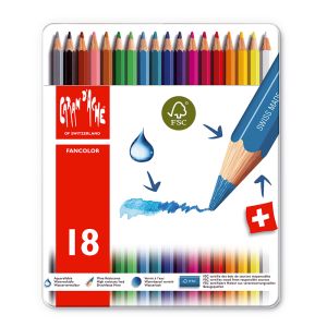 Caran d'Ache Fancolor Aquarellpennor - 18 färger