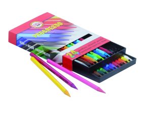 Progresso vaxfärgstift - träfri - 24 mixade färger. 